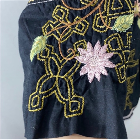 Johnny Was Embroidered Flare Sleeved Floral Blouse - Picture 4 of 7